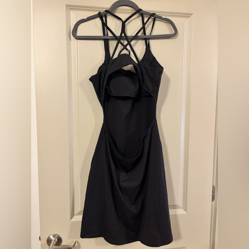 ❌SOLD❌Halara Elegant Black Strappy Dress Size L - Picture 3 of 3